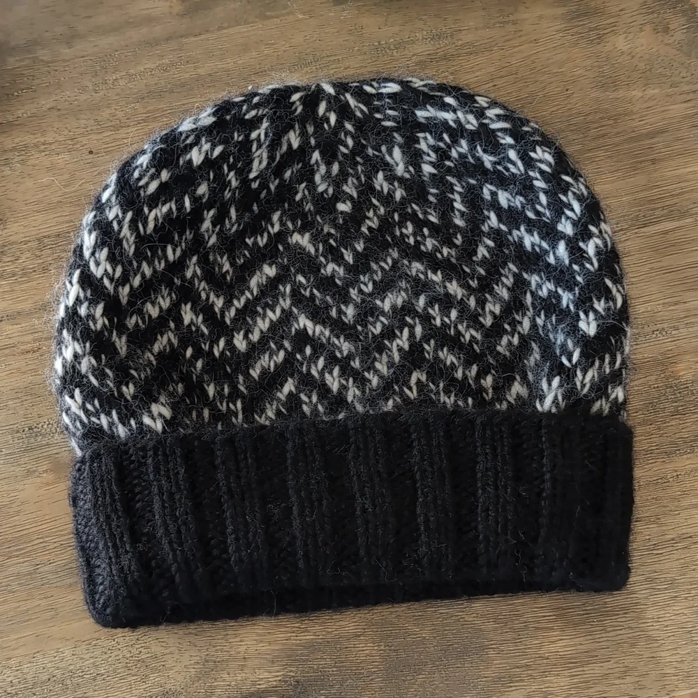 Eugenia Kim Chevron Cable Knit Slouch Beanie Alpaca Herringbone